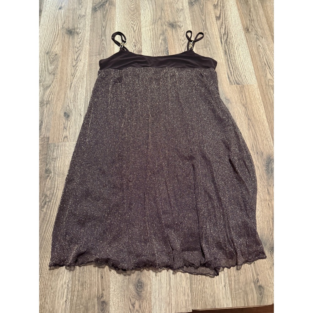 Blush Babydoll Dress Women Large Brown Sparkle Glitter Party Y2K Excellent Used